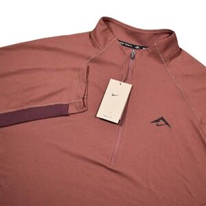 Nike Trail Running Top Mens XX-Large Red Maroon Dri-FIT 1/2-Zip Running Base